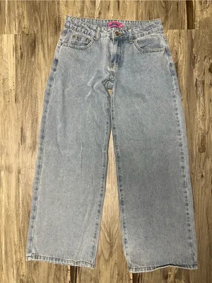 Edikted Light Wash Wide Leg Baggy Skater Jeans Size XS 26 thumbnail 1