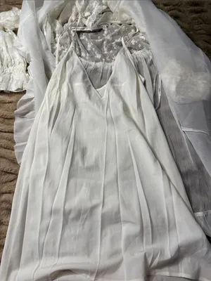 For The Love & Lemons Ivory Lace Ruffle Peasant Blouse and inside Dress thumbnail 4