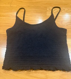 Hollister black smocked tank top size small. thumbnail 1