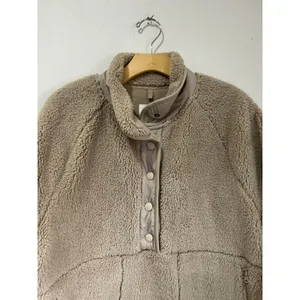 Lou‎ & Grey Cozy Sherpa Fleece Pullover Beige Size M Soft Lounge Sweater thumbnail 3