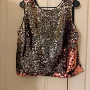 New York & Company Rose Gold Sequin sleeveless with silver sequin undertones Top thumbnail 6