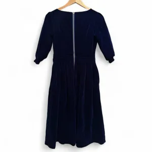 Feiinvan Navy‎ Velvet Fit & Flare Dress A Line Holiday Party Small thumbnail 2