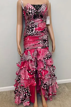 Alyce Ruffle strapless prom party gorgeous dress thumbnail 6