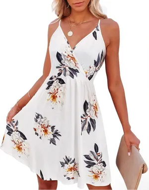 NWT Women’s Size Small Floral White Sleeveless Dress thumbnail 1