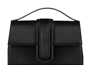 Kayla + Ava Miranda Crossbody Bag Black Faux Leather Vegan Removable Strap thumbnail 1
