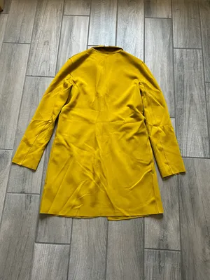 Carolina Belle Mustard Single-Breasted Long Trench Coat thumbnail 6