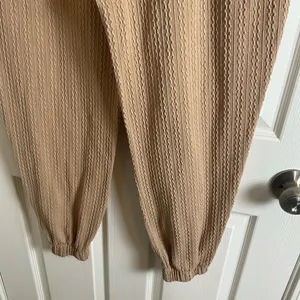 One Step Up Textured Tan Joggers | XL High-Waist Neutral Track Pants thumbnail 8