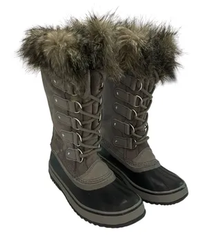 Sorel Joan of Arctic Waterproof Winter Boots Quarry Gray Fur NL3481-052 Snowcore thumbnail 1