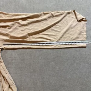 Wide Leg Paperbag Waist Pants Size Medium‎ Tan Beige Flowy Drawstring Trousers thumbnail 5