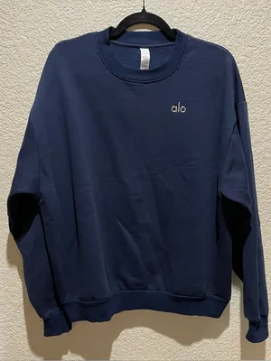 Alo Yoga NWOT Accolade Crew Neck Pullover Sweatshirt Navy Size M Oversized thumbnail 8