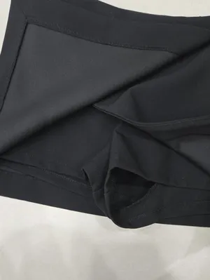 New Zara Black Asymmetric Wrap Mini Skort Size XS thumbnail 4