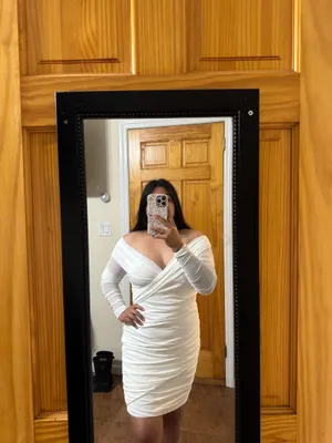 Off shoulder long sleeve white dress  thumbnail 5