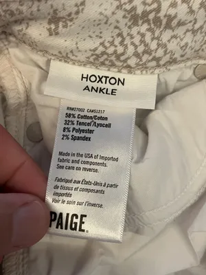 Paige Hoxton Ankle Jeans Womens 28 White Sonoran Snake High Rise Slim Denim thumbnail 10