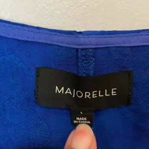Majorelle Bedford Mini Dress cobalt blue floral satin wrap Small #800 thumbnail 6