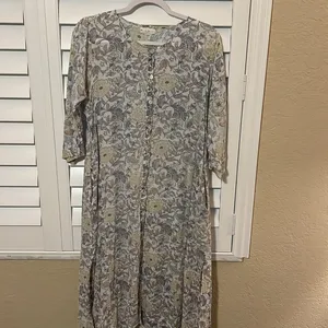 Roller Rabbit Gray Casual dress 3/4 Sleeve size xs thumbnail 3