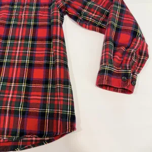 LL Bean Red Scotch Plaid Cotton Flannel Button Shirt Relaxed Fit Size XL thumbnail 5