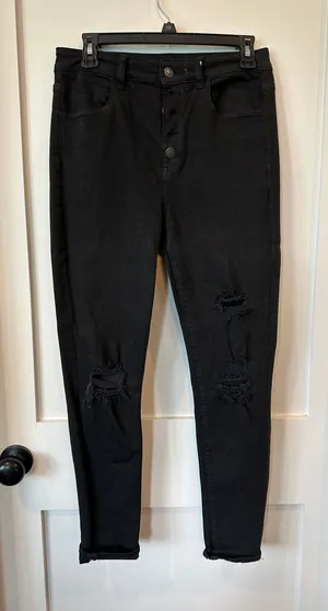 American Eagle Outfitters Black Skinny button fly Jeans thumbnail 1