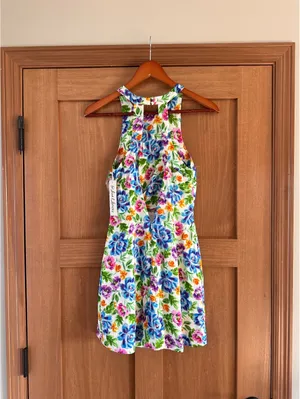 NWT For Love and Lemons Lucy Open Back Cutout Mini Dress Multi Floral Women’s XS thumbnail 6