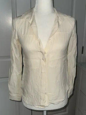 Theory Ivory Satin Blouse thumbnail 1