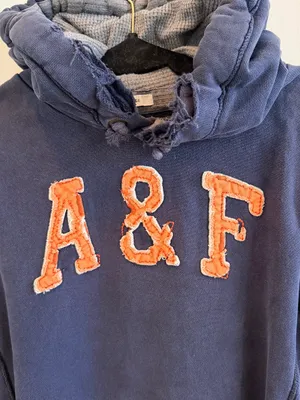 Abercrombie & Fitch Y2K Vintage Distressed Muscle Fit Hoodie Size Large thumbnail 3