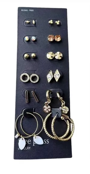 NWT Free Press Set of Earrings, 12 Sets, Golden Variety, Nickel Free thumbnail 1