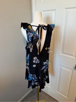 Free People Summer in Tulum linen floral Mini Dress small thumbnail 5