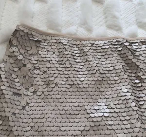 Matt beige sequin mini skirt thumbnail 2