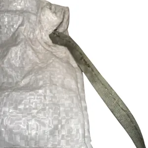 Beba Drawstring Backpack White Woven‎ Sack Bag Minimalist Lightweight Gym Travel thumbnail 5