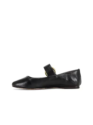 House of Harlow 1960 x REVOLVE Womens Clementine Flats in Black 6 Leather Shoes thumbnail 4