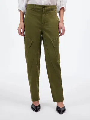 Madewell The Barrel‎ Leg Utility Pant in Garment-Dyed Twill Green Womens Size 0 thumbnail 2