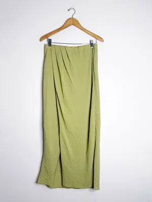 Abercrombie & Fitch Faux Wrap Maxi Skirt Size Small Light Green thumbnail 3
