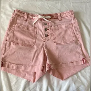 Chino by Anthropology Button Fly High Rise Shorts thumbnail 1