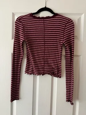 Abercrombie Striped Crop Ribbed Longsleeve thumbnail 2