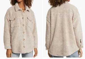 Thread & Supply Women's Tan Flagstaff Sherpa Over Sized Shirt Jacket S NWOT thumbnail 2