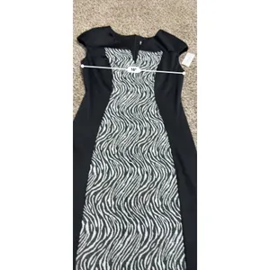 Dressbarn Womens Zebra Print Sheath Dress Black White Cap Sleeve Size 4 NWT thumbnail 7