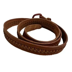 Brown Leather Weaved Western Bohemian Buckle One Size thumbnail 2