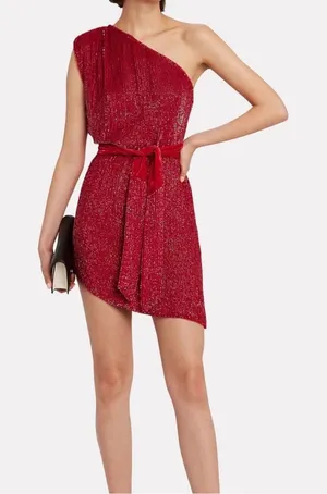 Retrofête Ella Sequin One Shoulder Mini Dress Size Small thumbnail 1