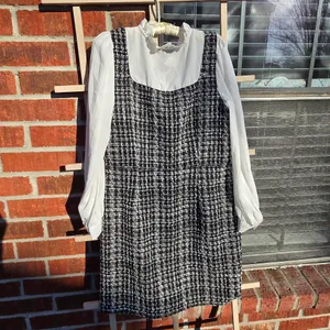 CeCe Mixed Media Blouson Sleeve Academia Style Mini Knit Dress Size Medium thumbnail 7