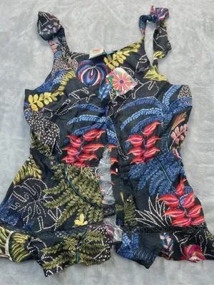 Farm Rio x Anthropologie Tropical Themed Button Down Tank New Wout tag 🏷️ thumbnail 7