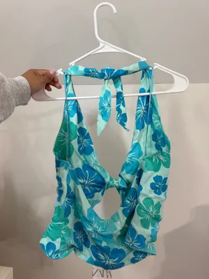 Zara Satin Hawaiian Print Top thumbnail 5