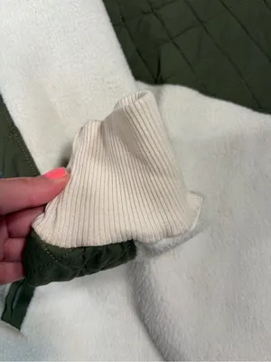 Abercrombie & fitch Olive & Cream Quilted Pullover Sweater fleece small thumbnail 6