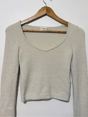 Aritzia Wilfred Free Hush Knit Sweetheart Sweater Size XS Cream Soft Cozy thumbnail 4