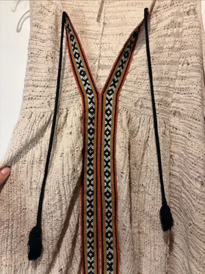 Free People “For The Love of Flowers Tunic” Top Textured Flare Sleeve Boho SZ M thumbnail 6