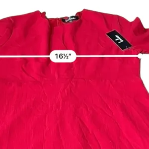 Lulus‎ Center of Attend Red Flounce 3/4 Bell Sleeve Mini Dress Size M thumbnail 10