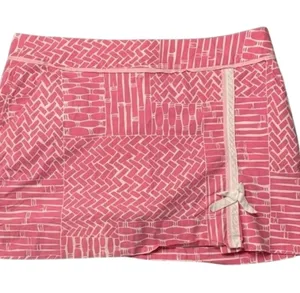 Women's Lilly Pulitzer 78399 Pink & White SKORT Size 10 Shirt Shorts Feminine thumbnail 1