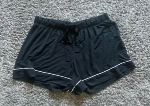 Victoria's Secret Black Lounge Shorts with White Piping thumbnail 1