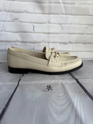 ALDO Laurea Cream Leather Loafers with Gold Chain Accent - NWOB thumbnail 3