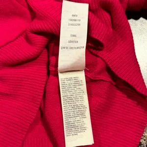 Abercrombie Cardigan Sweater Hot Pink V Neck Preppy Y2K Logo Minimalist Large thumbnail 5