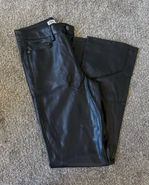 ZARA Black Leather Pants thumbnail 1
