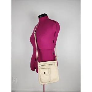 Brighton Cream Leather Crossbody with Front Pocket thumbnail 2